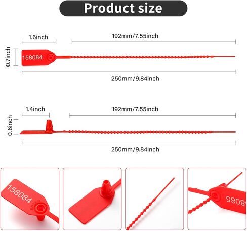 100 Plastic Security Seals Anti Tamper Fire Extinguisher Tags Numbered Zip Ties Disposable Pull Tite Secure Tags (Black) in Saudi Arabia