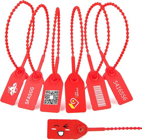 100 Plastic Security Seals Anti Tamper Fire Extinguisher Tags Numbered Zip Ties Disposable Pull Tite Secure Tags (Black) in Saudi Arabia