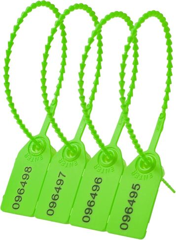 100 Plastic Security Seals Anti Tamper Fire Extinguisher Tags Numbered Zip Ties Disposable Pull Tite Secure Tags (Black) in Saudi Arabia