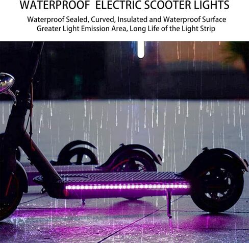 أضواء LED للسكوتر قطعتين، سكوتر يعمل بالبطارية، أضواء LED ملونة قابلة للطي سكوتر كهربائي LED أضواء هيكل ديكور سكوتر ضوء مصباح سكوتر للركوب الليلي in Kuwait