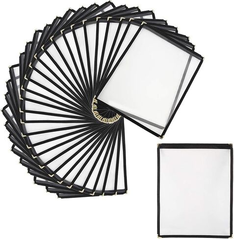 10Pack Triple Fold Menu Covers 8.5 x 11 3 Page 6 View Transparent Restaurant Menu Covers Menu Holder for Bar Cafe Restaurant Book Black Folder (10) in Saudi Arabia