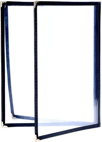 10Pack Triple Fold Menu Covers 8.5 x 11 3 Page 6 View Transparent Restaurant Menu Covers Menu Holder for Bar Cafe Restaurant Book Black Folder (10) in Saudi Arabia