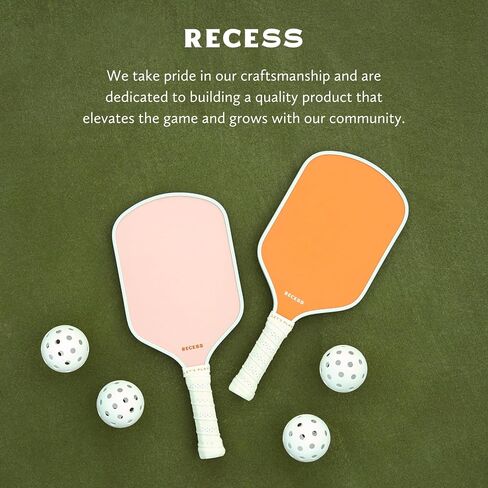 Recess Pickleball Starter Set of Premium Pickleball Paddles and Four (4) Pickle Balls - Lightweight, Honeycomb Core & Comfort Grip Handles - Perfect for Beginners in Saudi Arabia