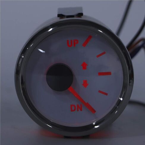 طقم قياس تقليم القارب، 52 مم 2 بوصة UP DN مقياس تقليم القارب 0-190ohm مؤشر إمالة التشذيب إضاءة خلفية حمراء IP67 عدادات مقاومة للماء لمحركات مولدات السفن (أبيض) in Saudi Arabia