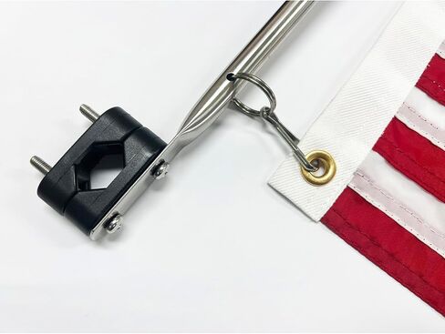 American Boat Flag Pole Kits, Outdoor Embroiderers American Flag 12x18 Inch and Boat Flagpole, Boat Yacht Marine Stainless Flag Pole in Saudi Arabia