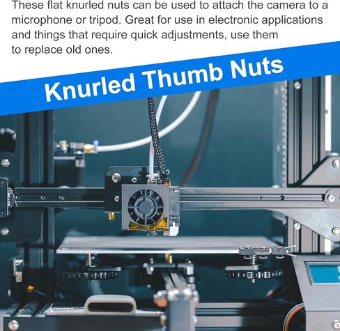 uxcell 10Pcs Flat Knurled Nut - 1/4"-20 x 1" x 0.26" Thumb Nuts Lock Adjusting Nuts, Aluminum Alloy Female Thumb Wheel Lock Nut, Black in Saudi Arabia