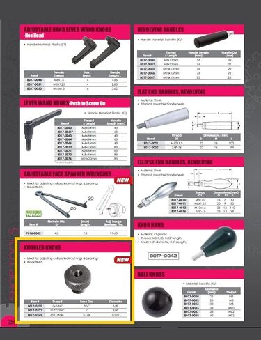 HHIP 8017-0125 1-1/4X3/4X1-1/8X1/2 "3/8-16NC مقبض مخرش صمولة الإبهام in Kuwait