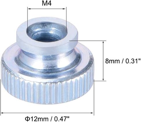 uxcell Knurled Thumb Nuts, 30Pcs M3x0.5mm Iron Round Knobs Fasteners for 3D Printer Parts, Silver Tone in Saudi Arabia