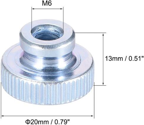 uxcell Knurled Thumb Nuts, 30Pcs M3x0.5mm Iron Round Knobs Fasteners for 3D Printer Parts, Silver Tone in Saudi Arabia