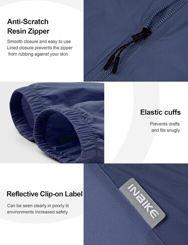 INBIKE Lightweight Cycling Jackets, Quick-dry Packable Thin Breathable Water-resistant Jackets with 2 Pockets for Men Women in Saudi Arabia