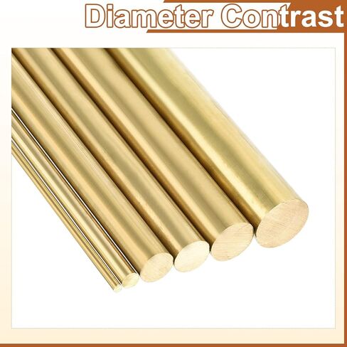 uxcell 8 Pcs 5/64"(1.8mm) Dia Brass Solid Round Rod, 6"(153mm) Length H62 Brass Lathe Bar Stock Round Brass Rod for DIY Crafts Industry Construction in Saudi Arabia