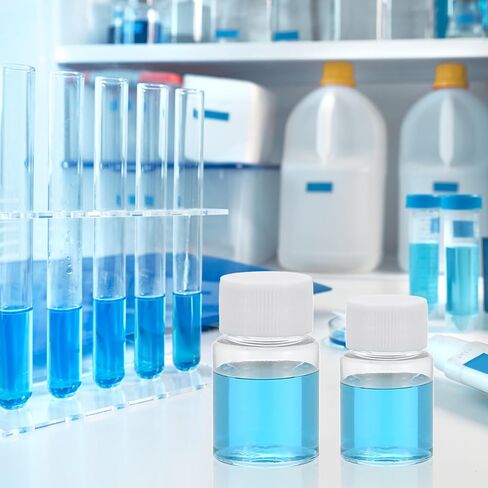 20 قطعة من زجاجات الكاشف 30 مل من باتيكل، زجاجات مستديرة ذات فم واسع للحيوانات الأليفة مع غطاء لولبي لسوائل كاشف مياه المختبر وختم تخزين العينات الصلبة، شفاف in Saudi Arabia