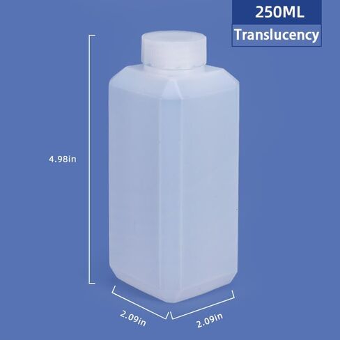 8.4oz Plastic Lab Chemical Reagent Bottles, Square Sample Storage Container, Chemical Container Bottle with Inner Ring Cover, Narrow Mouth Sample Sealing Storage Bottles (2 Pcs) in Saudi Arabia
