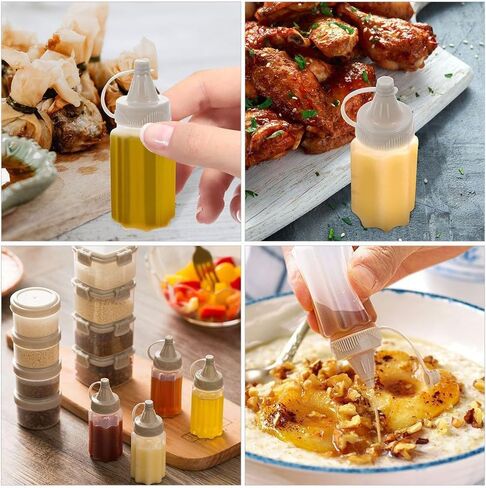 4 قطع من زجاجات البهارات البلاستيكية البيضاء، زجاجة عسل الكاتشب، حاوية تتبيلة السلطة للغداء، الشواء، زجاجة ضغط مربى الصلصة الصغيرة، زجاجات ضغط بهار التخييم، أواني الطعام وأدوات التقديم in Saudi Arabia
