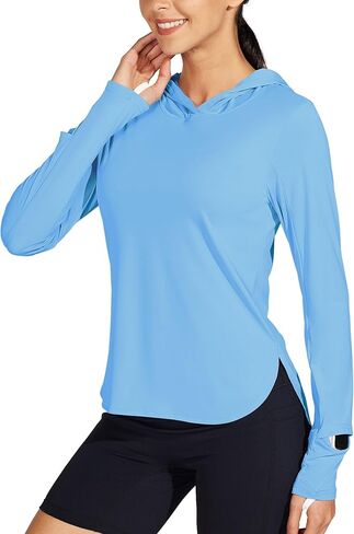 Willit قمصان الشمس النسائية هوديي UPF 50+ SPF كم طويل المشي لمسافات طويلة خفيفة الوزن سريعة الجفاف حماية من الأشعة فوق البنفسجية ملابس خارجية in Kuwait