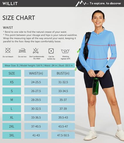 Willit قمصان الشمس النسائية هوديي UPF 50+ SPF كم طويل المشي لمسافات طويلة خفيفة الوزن سريعة الجفاف حماية من الأشعة فوق البنفسجية ملابس خارجية in Kuwait