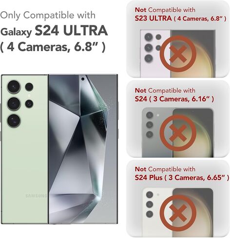 GVIEWIN Designed for Samsung Galaxy S24 Ultra Case with Slide Camera Cover+Screen Protector, [Military Grade Shockproof] Marble Slim Protective Phone Case for S24 Ultra 5G 6.8" (Quicksand/Purple) in Kuwait