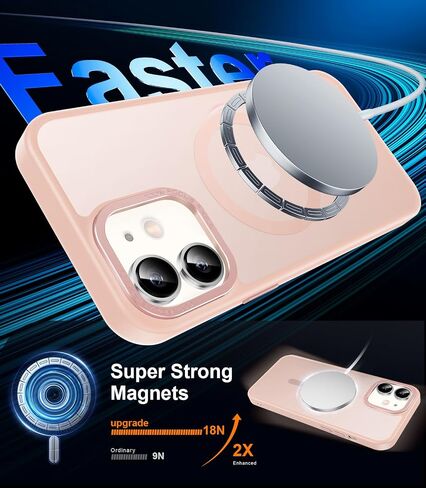 حافظة LUHOURI مغناطيسية لهاتف iPhone 11 مع واقي شاشة، [متوافقة مع Magsafe] [حماية من السقوط من الدرجة العسكرية] غطاء غير لامع شفاف مقاوم للصدمات لهاتف iPhone 11 6.1 بوصة - أسود in Saudi Arabia