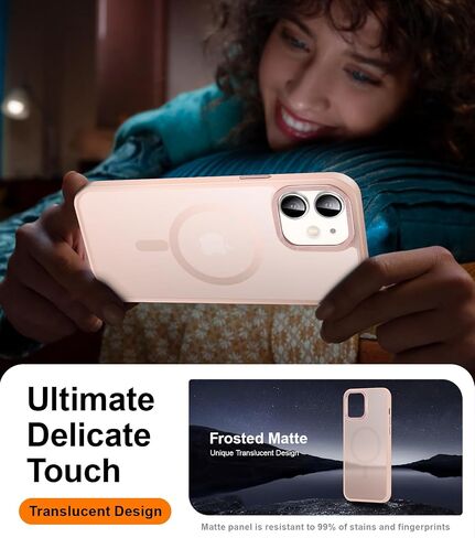 حافظة LUHOURI مغناطيسية لهاتف iPhone 11 مع واقي شاشة، [متوافقة مع Magsafe] [حماية من السقوط من الدرجة العسكرية] غطاء غير لامع شفاف مقاوم للصدمات لهاتف iPhone 11 6.1 بوصة - أسود in Saudi Arabia