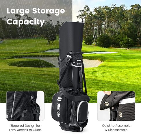 Tangkula Golf Stand Bag with 14 Way Top Dividers, Lightweight 6 Pockets Golf Club Bag with Cooler Bag, Adjustable Dual Strap & Rain Hood, Golf Carry Bag for Men & Women in Kuwait