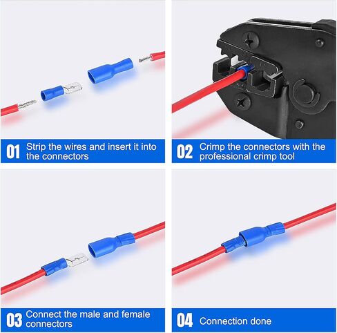 Nilight 540PCS Mixed Quick Disconnect Electrical Insulated Butt Bullet Spade Fork Ring Solderless Crimp Terminals 22-16/16-14/12-10 Gauge Electrical Wire Connectors Assortment Kit, 2 Years Warranty in Saudi Arabia