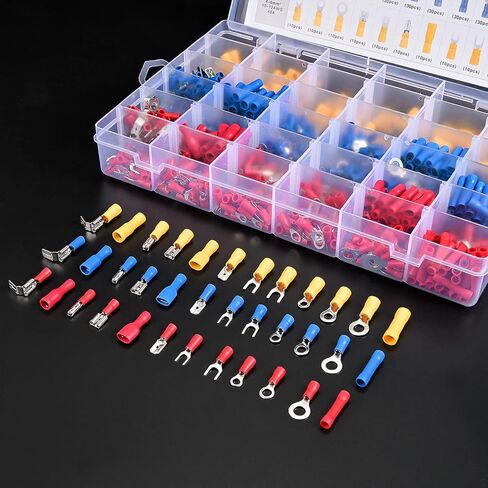 Nilight 540PCS Mixed Quick Disconnect Electrical Insulated Butt Bullet Spade Fork Ring Solderless Crimp Terminals 22-16/16-14/12-10 Gauge Electrical Wire Connectors Assortment Kit, 2 Years Warranty in Saudi Arabia