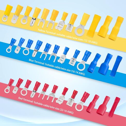 Nilight 540PCS Mixed Quick Disconnect Electrical Insulated Butt Bullet Spade Fork Ring Solderless Crimp Terminals 22-16/16-14/12-10 Gauge Electrical Wire Connectors Assortment Kit, 2 Years Warranty in Saudi Arabia