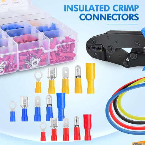 Nilight 540PCS Mixed Quick Disconnect Electrical Insulated Butt Bullet Spade Fork Ring Solderless Crimp Terminals 22-16/16-14/12-10 Gauge Electrical Wire Connectors Assortment Kit, 2 Years Warranty in Saudi Arabia