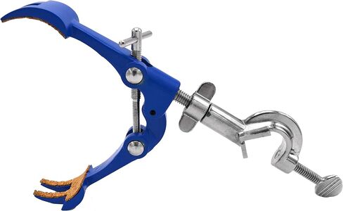 EISCO 4 Prong، مشبك مبطن بالفلين على رأس دوار - فتحة مشبك بحد أقصى 4.1 بوصة، Bosshead يناسب قضبان تصل إلى 18 مم - مشبك من سبائك الزنك - أبحاث، درجة مختبرية صناعية in Saudi Arabia