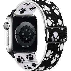 Stretchy Nylon Loop Bands Compatible with Apple Watch 38mm 40mm 41mm 42mm 44mm 49mm Adjustable Soft Elastics Strap Compatible with Apple Watch SE Ultra iWatch Series 8/7/6/5/4/3/2/1