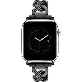 JR.DM أساور ساعة ذهبية للنساء متوافقة مع سوار ساعة Apple 38 مم 40 مم 41 مم حزام معدني قابل للتعديل رعاة البقر الصلب سوار سلسلة واحدة لسلسلة iWatch 9/8/7/6/5/4/3/2/1/SE/Ultra (لا قضية)