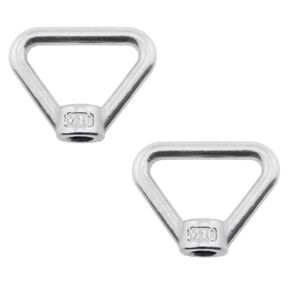 E-outstanding 2PCS M10 Lifting Eye Nut Ring Triangle Shape Thread Eye Nut Triangle Ring Shape Lifting Eye Nut 304 Stainless Steel Triangle Shape for Rope Fitting