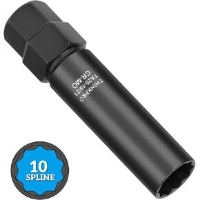 10 spline lug nut key,Compatible with Bimecc 10-Spline Lug Nuts and Lug Bolts,10 point wheel lock socket for Easy Removal of Aftermarket Locking Lug Nuts(2 piece pack)