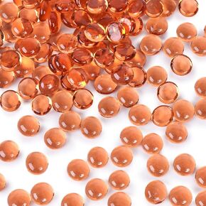 FUTUREPLUSX 1LB رخام زجاجي مسطح صغير، 160-180 قطعة من الحصى الزجاجية المسطحة المختلطة خرز مزهرية حشو أحجار كريمة مستديرة مسطحة لديكور المنزل in Kuwait