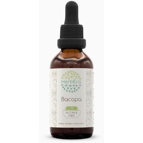 Bacopa B60 Alcohol-Free Herbal Extract Tincture, Concentrated Liquid Drops Natural Bacopa (Bacopa Monnieri) Dried Herb 2 fl oz
