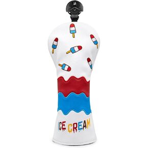 Montela Golf Club Covers Ice Cream Golf Driver Cover Fariway Wood Headcover Hybrid Covers 3 Wood Headcover Golf Head Cover for Odyssey Scotty Cameron Taylormade