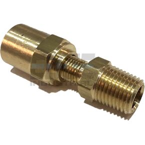 Brass Reusable Fitting Adapter 1/4" NPTF Male X 1/4" Hose ID X 1/2" Hose OD (Qty 01)
