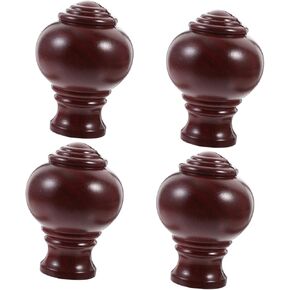4pcs Curtain Rod Decorative Ends Finials for Curtain Rod Curtains Black Curtain Ashtray Curtain Rod Ends Decorative Cap Curtain Rod End Caps Window Decorative Hat Plastic