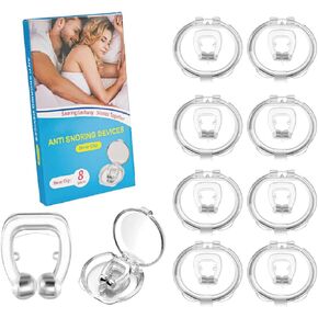 Anti snoring device, anti snoring magnetic nose clip - unisex silicone magnetic nose clip anti snoring auxiliary device -8 pieces