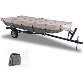GEARFLAG 600D Jon Boat Cover fits 16' - 18' Heavy Duty Waterproof Marine Grade UV Resistant Reinforced adjustable side straps (16'-18' Long, 600D, Beam Width to 75")