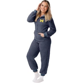FOCO Women's NCAA College Team Logo Sherpa Onesie One Piece Lounge Pajamas