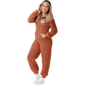 FOCO Women's NCAA College Team Logo Sherpa Onesie One Piece Lounge Pajamas in Kuwait