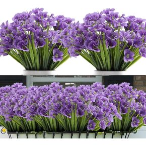 Artificial Fall Flowers for Outdoors, 10 Bundles Realistic Outdoor Fake Mums Silk Flowers UV Resistant Faux Plants for Outside Planter, Front Porch,Window Boxes,Clearance-Multicolor