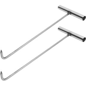 GANAZONO Manhole Cover Hook Manhole Cover Lifting Tool Roll-up Door Hook Lift Hook Roller Shutter Door Hook Heavy-Duty Hook Manhole Cover Lifter Tool Stainless Steel Manhole Hook Home Tool