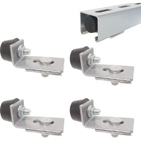 Heavy Duty Steel Trolley Roller Wheels Limit Trolley Assembly Positioning for Unistrut Strut Channel with 1-5/8" Wide and All 1-5/8" or Taller Strut Channel(Silver, 4pcs)