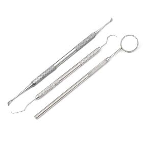 3 PCS TARTAR CALCULUS PLAQUE REMOVER TOOTH SCRAPER DENTAL MIRROR & PROBE #5 SET by G.S ONLINE STORE