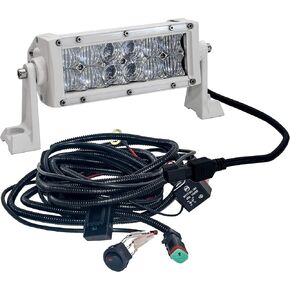 8" White 4D Series 36w LED Light Bar Combo Beam Plug and Play Harness for Marine Boat Fishing Vessel 12v-24v