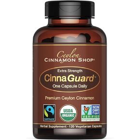 CinnaGuard™ Organic Ceylon Cinnamon Capsules | Extra Strength Supplement | 4 Month Supply | 120 Capsules - Super Antioxidant