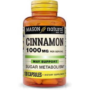 CINNAMON 1000 mg Natural Dietary Supplement Capsules by Mason 100 Ea