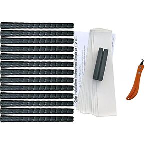 Tacki-Mac Knurled Wrap Standard Golf Grip Kit + Utility Hook Blade (13 Grips, Grip Tape, clamp, Grip Removal Hook Blade, Instructions)